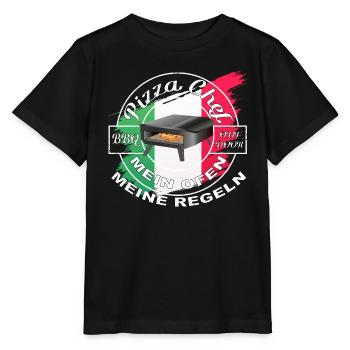 Pizza Chef - Mein Ofen, MEINE REGELN - Stanley/Stella Kinder T-Shirt MINI CREATOR  - Schwarz - Vorne - Mikhail (115cm)