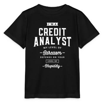 Analyste de crédit Drôle Titre d’emploi Profession - T-shirt bio MINI CREATOR Stanley/Stella Enfant - noir - Devant - Mikhail (115cm)