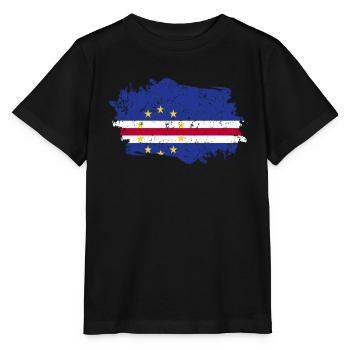 Drapeau du Cap-Vert Grunge Drapeau du Cap-Vert - T-shirt bio MINI CREATOR Stanley/Stella Enfant - noir - Devant - Mikhail (115cm)