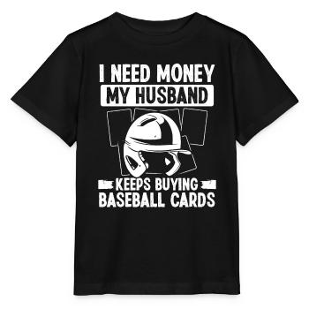 Baseball Card Collector Wife Sports Cards Deck - Stanley/Stella Kinder T-Shirt MINI CREATOR  - Schwarz - Vorne - Mikhail (115cm)