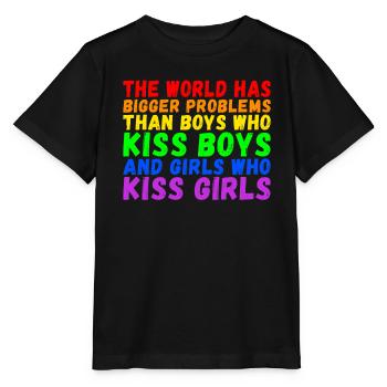 Le monde a de plus gros problèmes que les personnes LGBTQ+ - T-shirt bio MINI CREATOR Stanley/Stella Enfant - noir - Devant - Mikhail (115cm)