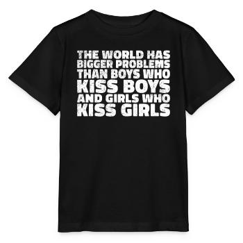 Le monde a de plus gros problèmes que les personnes LGBTQ+ - T-shirt bio MINI CREATOR Stanley/Stella Enfant - noir - Devant - Mikhail (115cm)