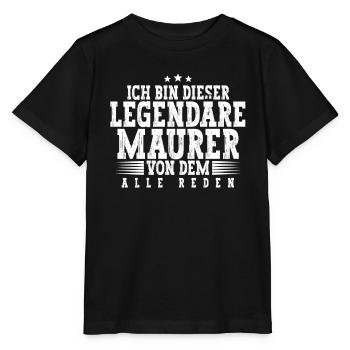 Maurer - Stanley/Stella Kinder T-Shirt MINI CREATOR  - Schwarz - Vorne - Mikhail (115cm)