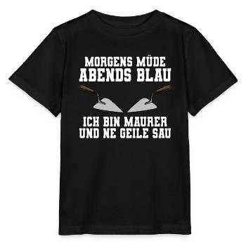 Maurer - Stanley/Stella Kinder T-Shirt MINI CREATOR  - Schwarz - Vorne - Mikhail (115cm)