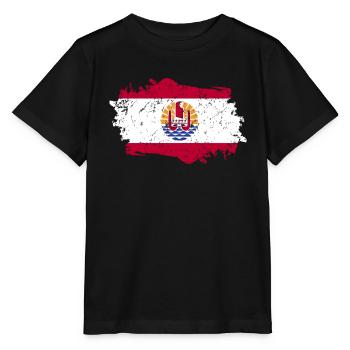 Französisch Polynesien Flagge - Stanley/Stella Kinder T-Shirt MINI CREATOR  - Schwarz - Vorne - Mikhail (115cm)