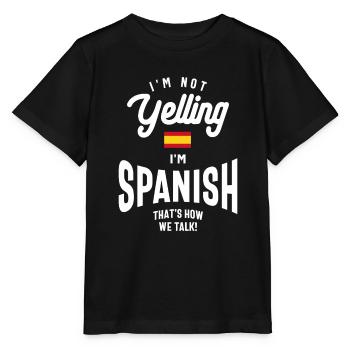 Je ne crie pas Je suis espagnol Drôle de fierté américaine - T-shirt bio MINI CREATOR Stanley/Stella Enfant - noir - Devant - Mikhail (115cm)