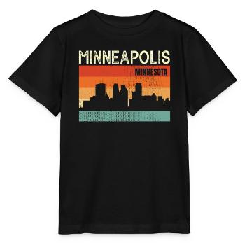 Minneapolis, Minnesota - Stanley/Stella Kinder T-Shirt MINI CREATOR  - Schwarz - Vorne - Mikhail (115cm)