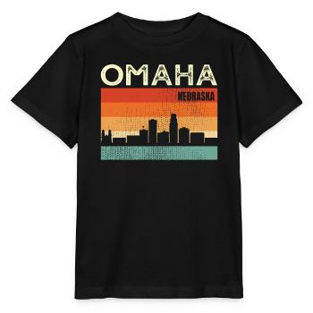 Omaha Nebraska - Stanley/Stella Kinder T-Shirt MINI CREATOR  - Schwarz - Vorne - Mikhail (115cm)