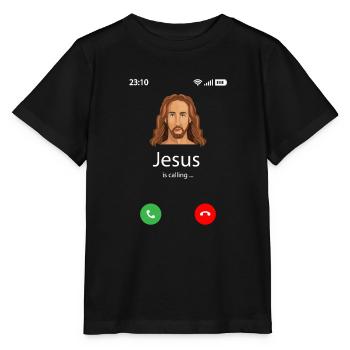 Jésus appelle - T-shirt bio MINI CREATOR Stanley/Stella Enfant - noir - Devant - Mikhail (115cm)