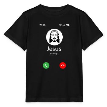 Jesus is calling - Stanley/Stella MINI CREATOR Kids’ T-Shirt - black - Front - Mikhail (115cm)