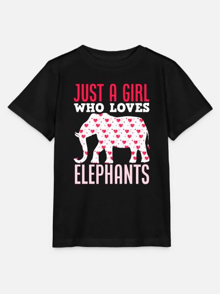 Elefant Herzen Mädchen - Stanley/Stella Kinder T-Shirt MINI CREATOR - Schwarz