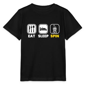 Eat Sleep Spin Wheel - Stanley/Stella MINI CREATOR Kids’ T-Shirt - black - Front - Mikhail (115cm)
