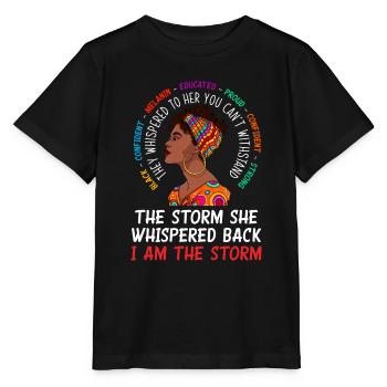 Melanin African American African American Woman - Stanley/Stella MINI CREATOR Kids’ T-Shirt - black - Front - Mikhail (115cm)