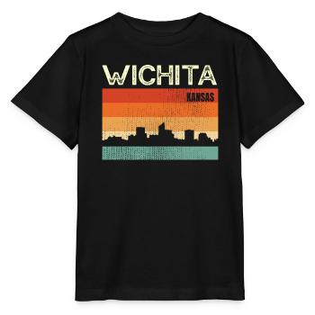 Wichita (Kansas) - T-shirt bio MINI CREATOR Stanley/Stella Enfant - noir - Devant - Mikhail (115cm)