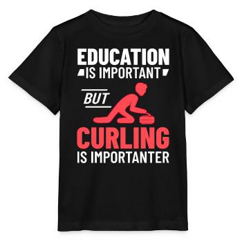 Curling Sport Spiel Spieler Curlingsteine Eis - Stanley/Stella Kinder T-Shirt MINI CREATOR  - Schwarz - Vorne - Mikhail (115cm)