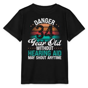 34 Birthday Idea Humor May Shout Funny 34 Year Old - Stanley/Stella Kinder T-Shirt MINI CREATOR  - Schwarz - Vorne - Mikhail (115cm)