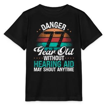 77 Birthday Idea Humor May Shout Funny 77 Year Old - Stanley/Stella Kinder T-Shirt MINI CREATOR  - Schwarz - Vorne - Mikhail (115cm)