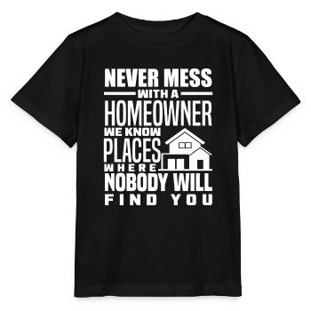 Homeowner Home Purchase Gift - Stanley/Stella MINI CREATOR Kids’ T-Shirt - black - Front - Mikhail (115cm)