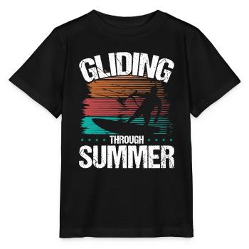 Kitesurf Kiteboard Kite Kiteboarder Vent - T-shirt bio MINI CREATOR Stanley/Stella Enfant - noir - Devant - Mikhail (115cm)