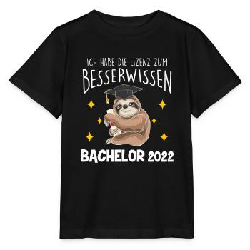 Ich Habe Die Lizenz Zum Besserwissen Faultier Bach - Stanley/Stella Kinder T-Shirt MINI CREATOR  - Schwarz - Vorne - Mikhail (115cm)