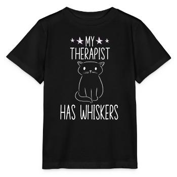 Mein Therapeut hat Schnurrhaare Katzenhalter Katze - Stanley/Stella Kinder T-Shirt MINI CREATOR  - Schwarz - Vorne - Mikhail (115cm)