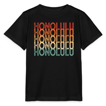 Honolulu Hawaii - Stanley/Stella MINI CREATOR Kids’ T-Shirt - black - Front - Mikhail (115cm)
