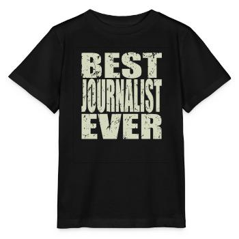 Best Journalist ever Journalist Geschenk - Stanley/Stella Kinder T-Shirt MINI CREATOR  - Schwarz - Vorne - Mikhail (115cm)