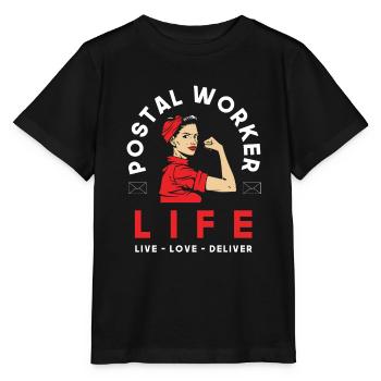 Commis de poste Mme Profession - T-shirt bio MINI CREATOR Stanley/Stella Enfant - noir - Devant - Mikhail (115cm)