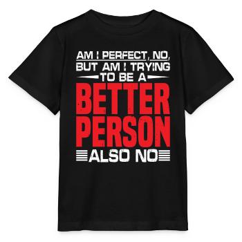 Am I Perfect? No! - Stanley/Stella Kinder T-Shirt MINI CREATOR  - Schwarz - Vorne - Mikhail (115cm)