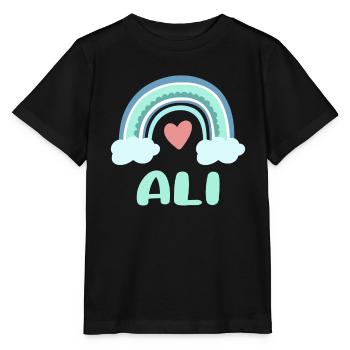 Ali Name Rainbow Baby - Stanley/Stella MINI CREATOR Kids’ T-Shirt - black - Front - Mikhail (115cm)