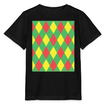 Rhombus Yellow Red Green Costume Halloween Suit - Stanley/Stella MINI CREATOR Kids’ T-Shirt - black - Front - Mikhail (115cm)