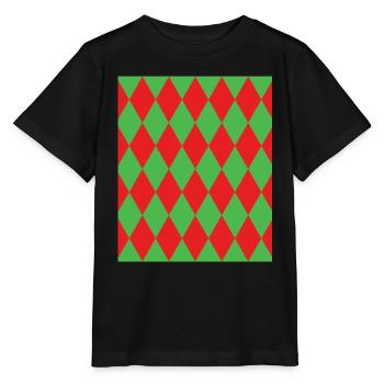 Rhombus Red Green Costume Halloween Suit - Stanley/Stella MINI CREATOR Kids’ T-Shirt - black - Front - Mikhail (115cm)