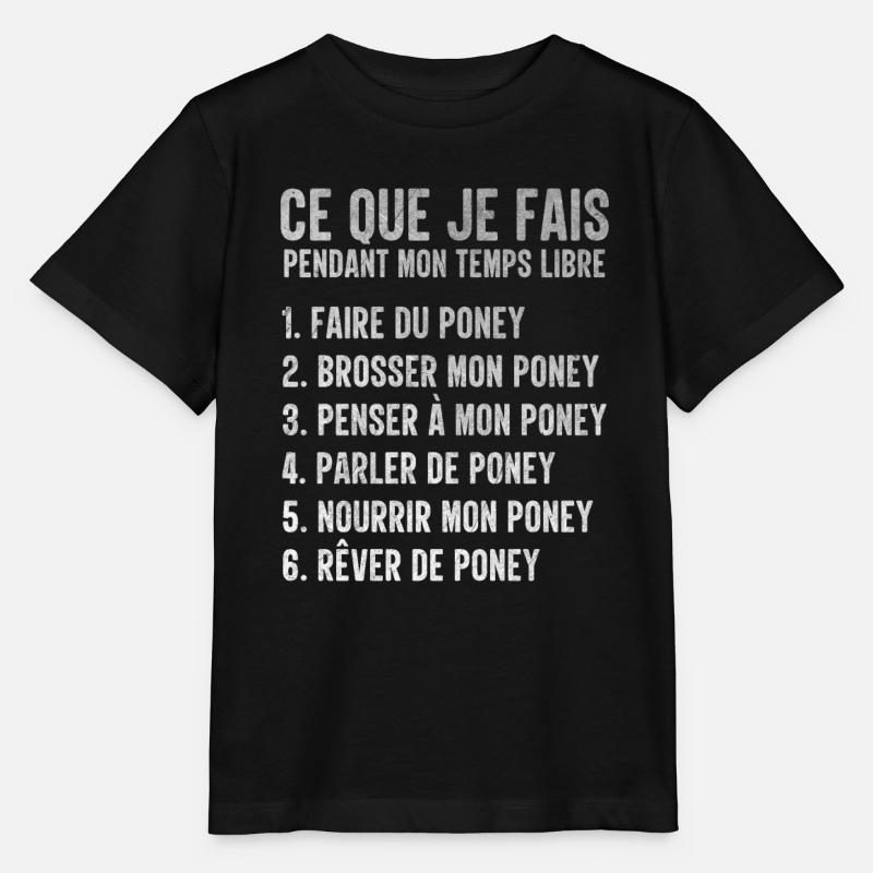 Poney Temps Libre Idée Cadeau Équitation - T-shirt bio MINI CREATOR Stanley/Stella Enfant - noir