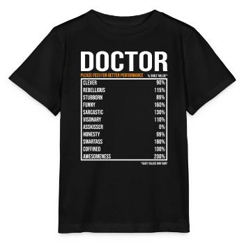 Doktor tageswerte Lustig Doktor - Stanley/Stella Kinder T-Shirt MINI CREATOR  - Schwarz - Vorne - Mikhail (115cm)
