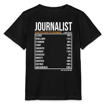 Journalist tageswerte Lustiger Journalist - Stanley/Stella Kinder T-Shirt MINI CREATOR  - Schwarz - Vorne - Mikhail (115cm)