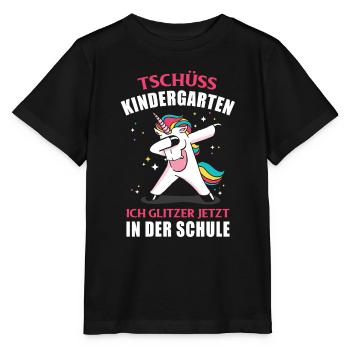 Tschüss Kindergarten Ich Glitzer in der Schule - Stanley/Stella Kinder T-Shirt MINI CREATOR  - Schwarz - Vorne - Mikhail (115cm)