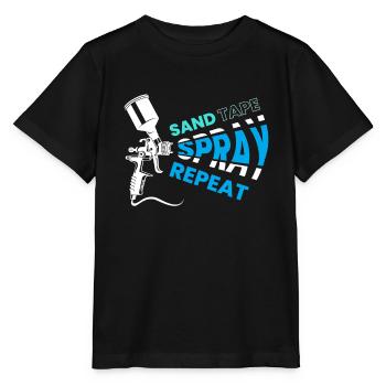 Ruban de sable Spray Repeat Painter - T-shirt bio MINI CREATOR Stanley/Stella Enfant - noir - Devant - Mikhail (115cm)