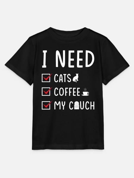 katzen Kaffee Couch - Stanley/Stella Kinder T-Shirt MINI CREATOR - Schwarz