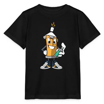 Drôle de bombe aérosol de dessin animé - Pulvérisateur - T-shirt bio MINI CREATOR Stanley/Stella Enfant - noir - Devant - Mikhail (115cm)