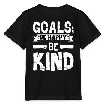 Goals Be Happy, Be Child 9 - Stanley/Stella MINI CREATOR Kids’ T-Shirt - black - Front - Mikhail (115cm)