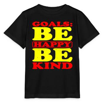 Goals Be Happy, Be Child 8 - Stanley/Stella MINI CREATOR Kids’ T-Shirt - black - Front - Mikhail (115cm)