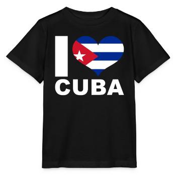 Ich liebe Kuba Herz Flagge Kuba - Stanley/Stella Kinder T-Shirt MINI CREATOR  - Schwarz - Vorne - Mikhail (115cm)
