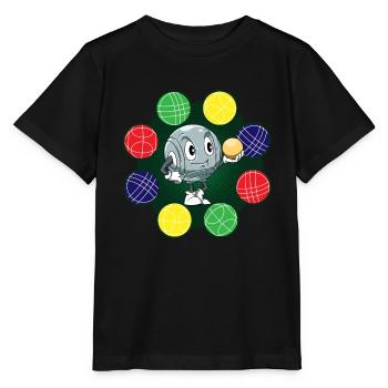 Kugelspiel Petanque für einen Petanque Spieler - Stanley/Stella Kinder T-Shirt MINI CREATOR  - Schwarz - Vorne - Mikhail (115cm)