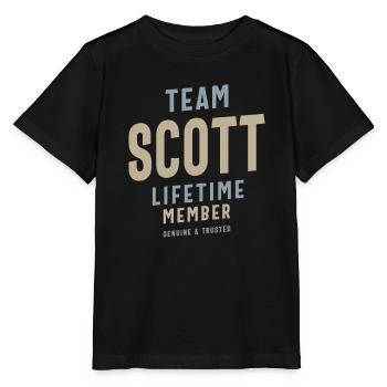 Team Scott Lifetime Member Personalisierter Name - Stanley/Stella Kinder T-Shirt MINI CREATOR  - Schwarz - Vorne - Mikhail (115cm)