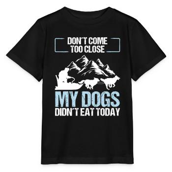 Funny Alaska Mushing Husky Sled Dog Racing - Stanley/Stella MINI CREATOR Kids’ T-Shirt - black - Front - Mikhail (115cm)