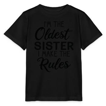 Je suis la sœur aînée. Je fais le - T-shirt bio MINI CREATOR Stanley/Stella Enfant - noir - Devant - Mikhail (115cm)