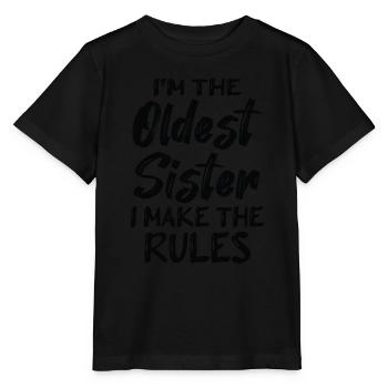 Je suis la sœur aînée. Je fais le - T-shirt bio MINI CREATOR Stanley/Stella Enfant - noir - Devant - Mikhail (115cm)
