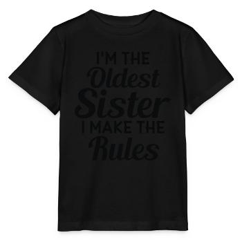 Je suis la sœur aînée. Je fais le - T-shirt bio MINI CREATOR Stanley/Stella Enfant - noir - Devant - Mikhail (115cm)