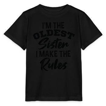 Je suis la sœur aînée. Je fais le - T-shirt bio MINI CREATOR Stanley/Stella Enfant - noir - Devant - Mikhail (115cm)