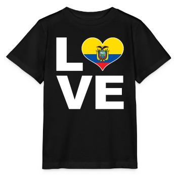 Ich liebe Ecuador Herz Flagge Ecuador - Stanley/Stella Kinder T-Shirt MINI CREATOR  - Schwarz - Vorne - Mikhail (115cm)